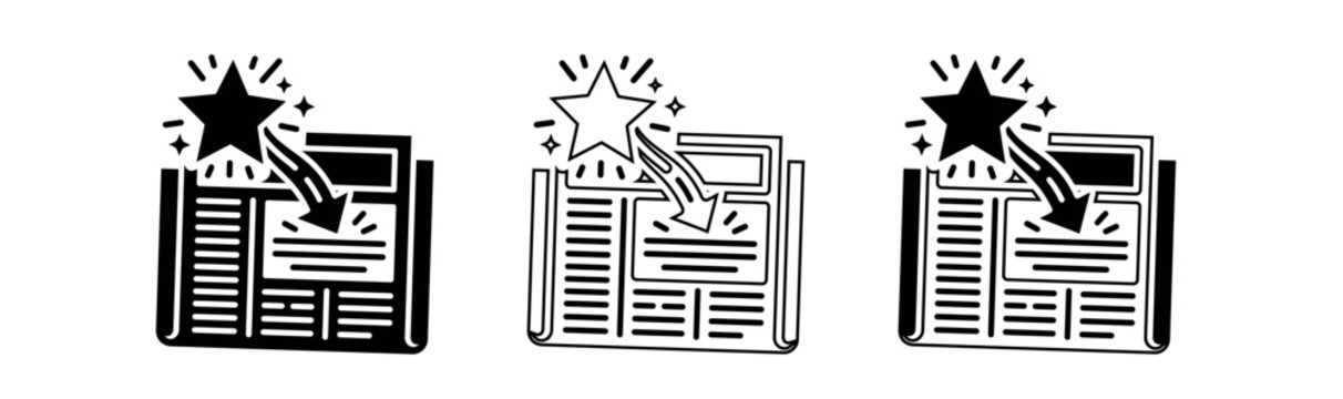Featured article icons with star ratings and arrows