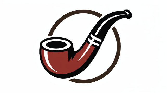 smoking pipe with brown and black color  simple illustration