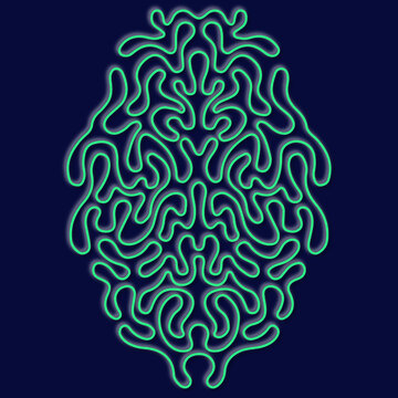 Modern Abstract Neural Network Brain Pattern Logo Design Concept