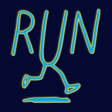 Creative Typography Run Logo Design With Motion Concept Art