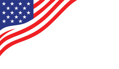 Fototapeta premium American Flag Wave Corner Background Vector Illustration for Independence Day Patriotic Banner EPS