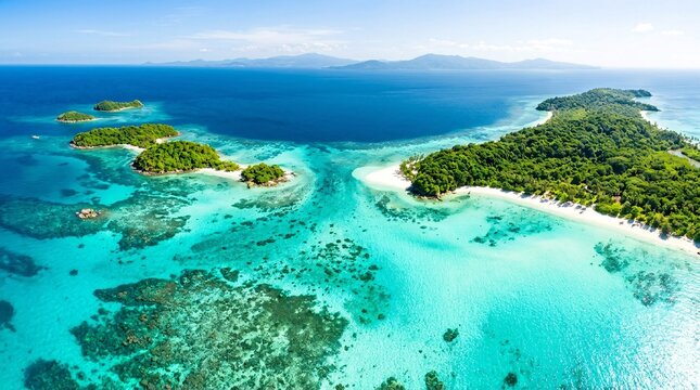 Beautiful archipelago with lush islands and emerald lagoons.