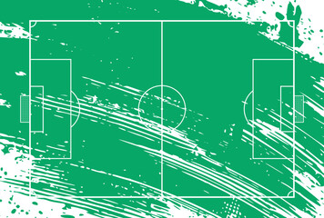 football field - soccer field with grunge paintbrush texture (artwork 1) © Yanti83