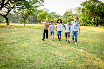 Obraz premium Children enjoying nature together photo
