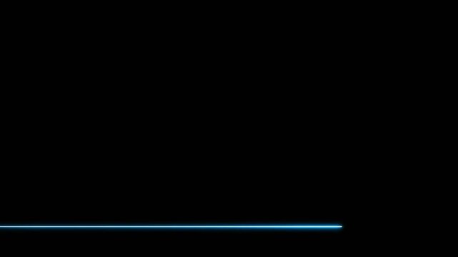 Blue neon line segments moving across black background loop