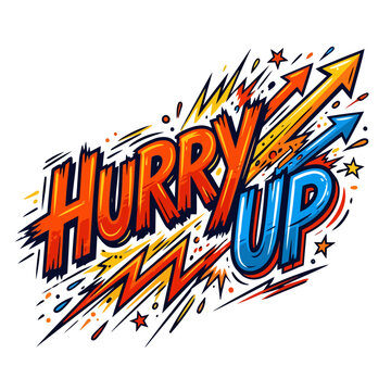 Hurry Up Flat Vector Illustration
