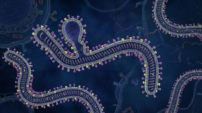 3d medical illustration of ebola virus particles