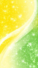 Obraz premium Abstract green and yellow gradient background with flowing wavy lines and bokeh lights