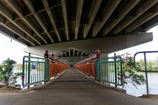 pedestrian bridge in the city