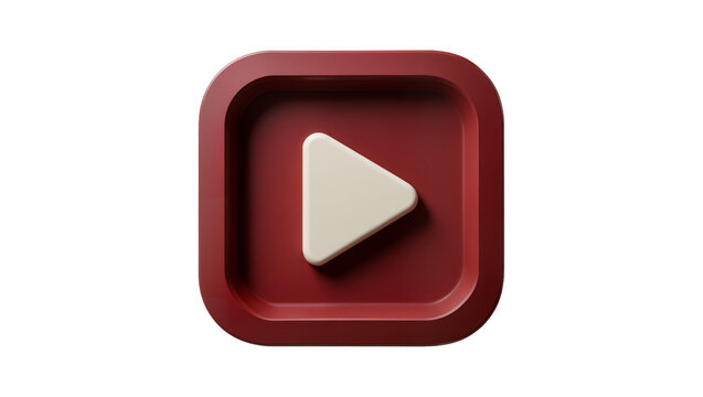 Red square play button icon with rounded corners