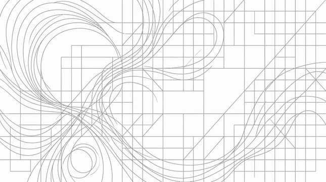 Geometric patterns unfold in a grid-based icon pack illustration.