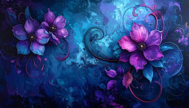 blue floral background