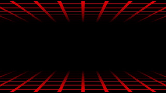 Retro futuristic neon grid animation, glowing horizon perspective, cyberpunk digital tunnel, seamless loop motion, abstract technology background, synthwave style, 4k