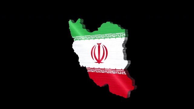 Iran 3D Rotating Flag Map Alpha Channel Loop