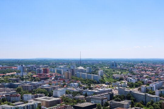 Leipzig Germany city aerial view urban landscape