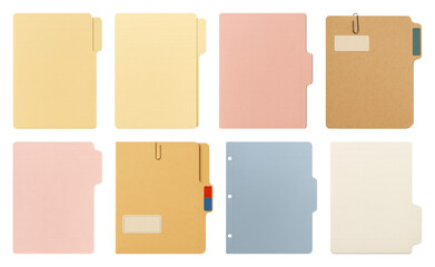 Fototapeta premium PNG Colorful organized office folders on transparent background