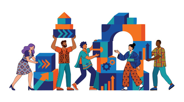Strategic cross-functional team collaborating to build scalable business infrastructure and driving digital transformation for sustainable corporate growth