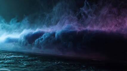Fototapeta premium Sapphire Blue and Purple Smoke Over Dark Slate Atmospheric Texture