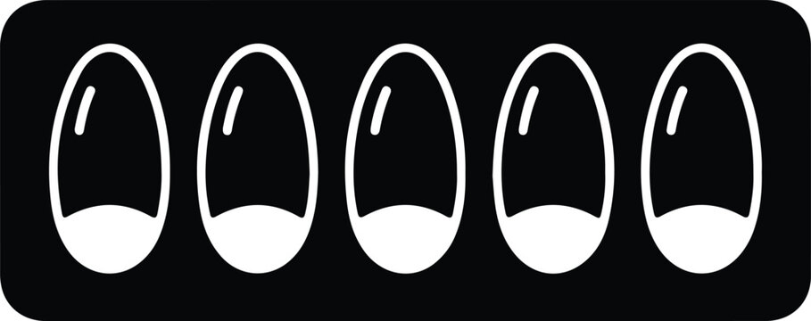 Silhouette design five medical generic pharmaceutical capsules in strip packaging vector