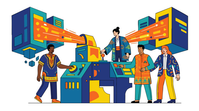 Diverse global engineering team driving digital transformation and data intelligence in a modern creative ecosystem