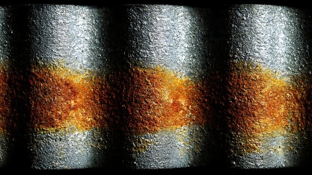 Macro of Corrugated Iron with Rusted Galvanized Metal Industrial Texture