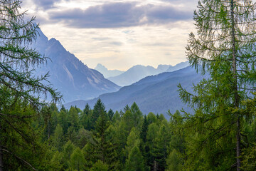 Fototapeta premium Scenic view in Cortina D'Ampezzo valley in the Dolomite Alps, Italy