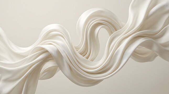 Elegant white fabric draping abstract design