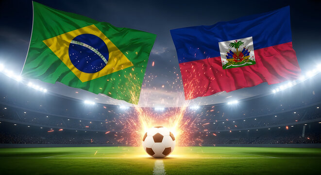 Brazil vs haiti soccer match background