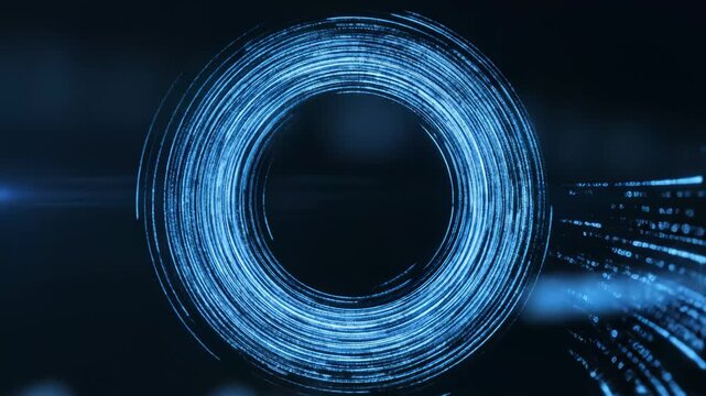 Abstract digital data stream highlighting artificial intelligence and digital evolution