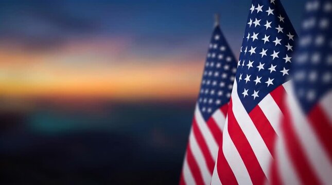 usa flag wave in the wind