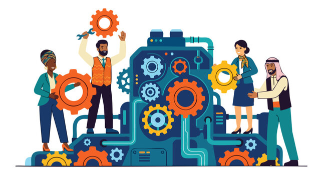 Diverse Global Engineering Team Optimizing Complex Operational Infrastructure for Enterprise Business Solutions
