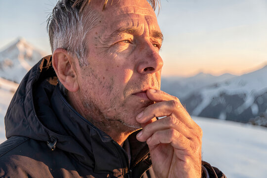 Contemplation of the Mountains at Golden Hour