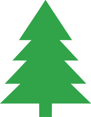 Obraz premium A simple green Christmas tree icon, perfect for holiday greetings, winter celebrations, and festive decorations