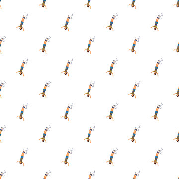 Seamless pattern with a man bungee jumping, representing extreme sports and adventure
