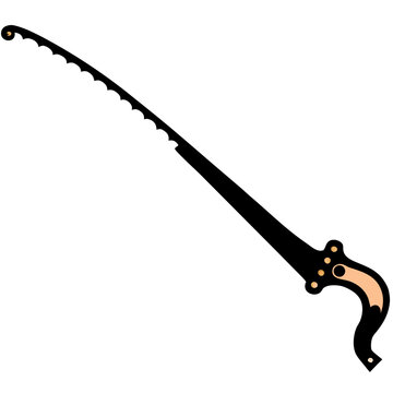 Bow frame amputation saw ebony handle silhouette
