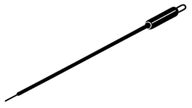 Bronze cautery probe heated rod silhouette