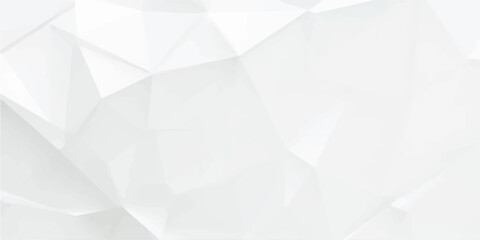 Fototapeta premium Abstract white low poly background with geometric triangle shapes, light gray crystalline texture.