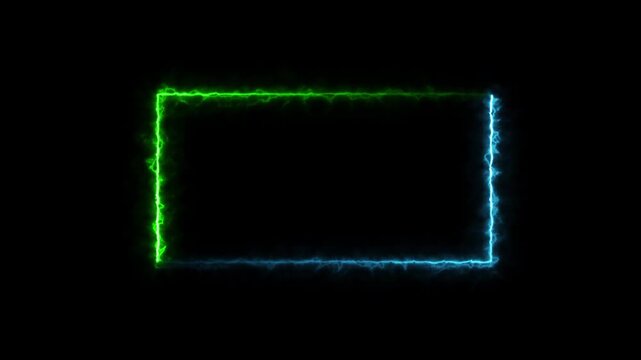 Animation of glowing neon rectangles abstract background