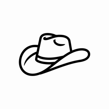 Classic western cowboy hat icon with headwear accessory clothing minimalist cappello