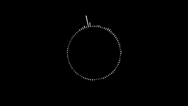 Glowing circle audio spectrum visualizer animation on transparent background. White circular audio spectrum visualizer. Circular interface audio voice music sound spectrum equalizer.