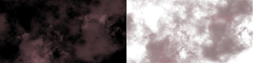 Fototapeta premium Cinematic dark pink smoke clouds drifting across transparent alpha background for dramatic scene enhancement.