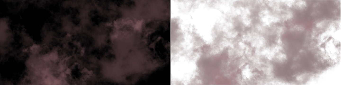 Cinematic dark pink smoke clouds drifting across transparent alpha background for dramatic scene enhancement.