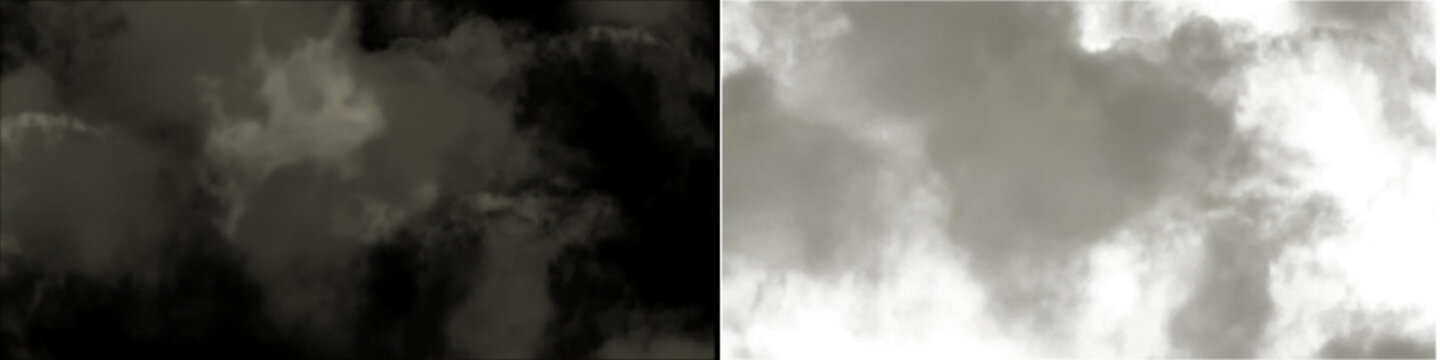 Dense rolling grey clouds and thick fog for cinematic visual effects and atmospheric background compositions.