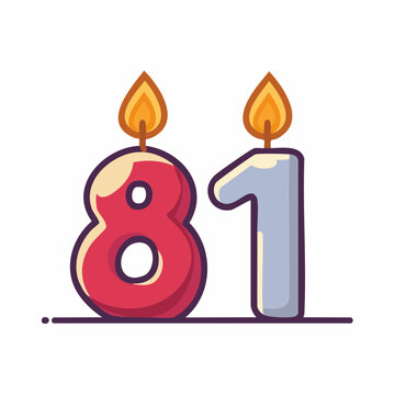 Number 81 Birthday Candles
