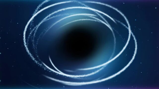Black hole accreting matter spirals inward across three frames of space footage. video blackhole accretion