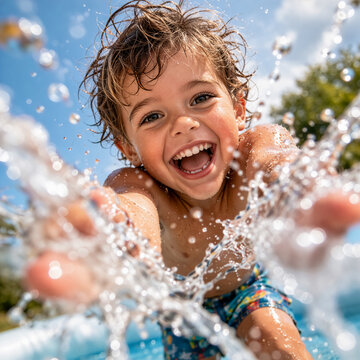 Junge im Schwimmbad