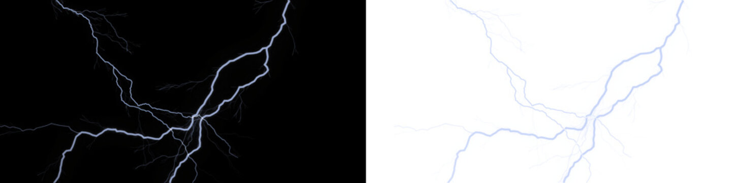 Thunderbolt jagged electricity strike abstract background powerful energy lightning effect blue.