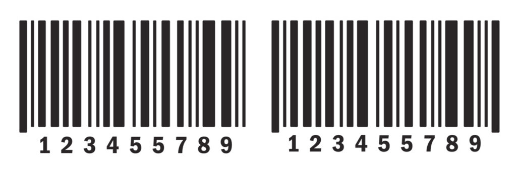 Two Barcode Set. A close-up, isolated shot of two identical barcodes. product identification, retail scan, unique code, inventory management.