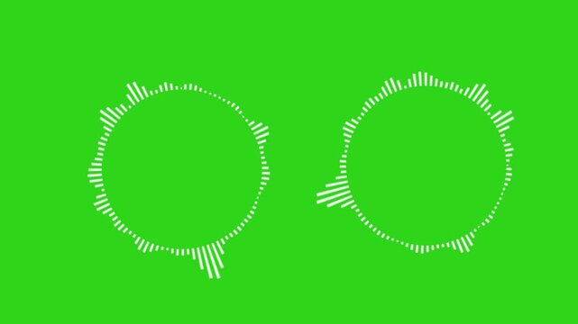 Circular audio visualizer spectrum animation, line digital minimalist voice Audio Equalizer Background Animation. A set of interface elements in the form of a circle. spectrum animation template .