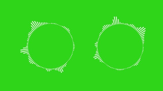 Circular audio visualizer spectrum animation, line digital minimalist voice Audio Equalizer Background Animation. A set of interface elements in the form of a circle. spectrum animation template .